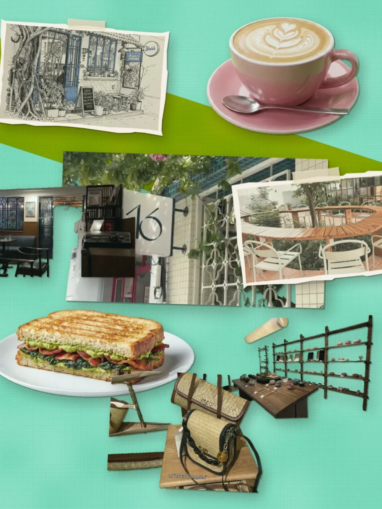 Collage of Bluish Cafe, KAFKA CAFE SAIGON, Aramour Coffee Roasters Garden and more from the PinGuide guide Aesthetic Cafes and Design Spaces in Thao Dien and Tan Dinh