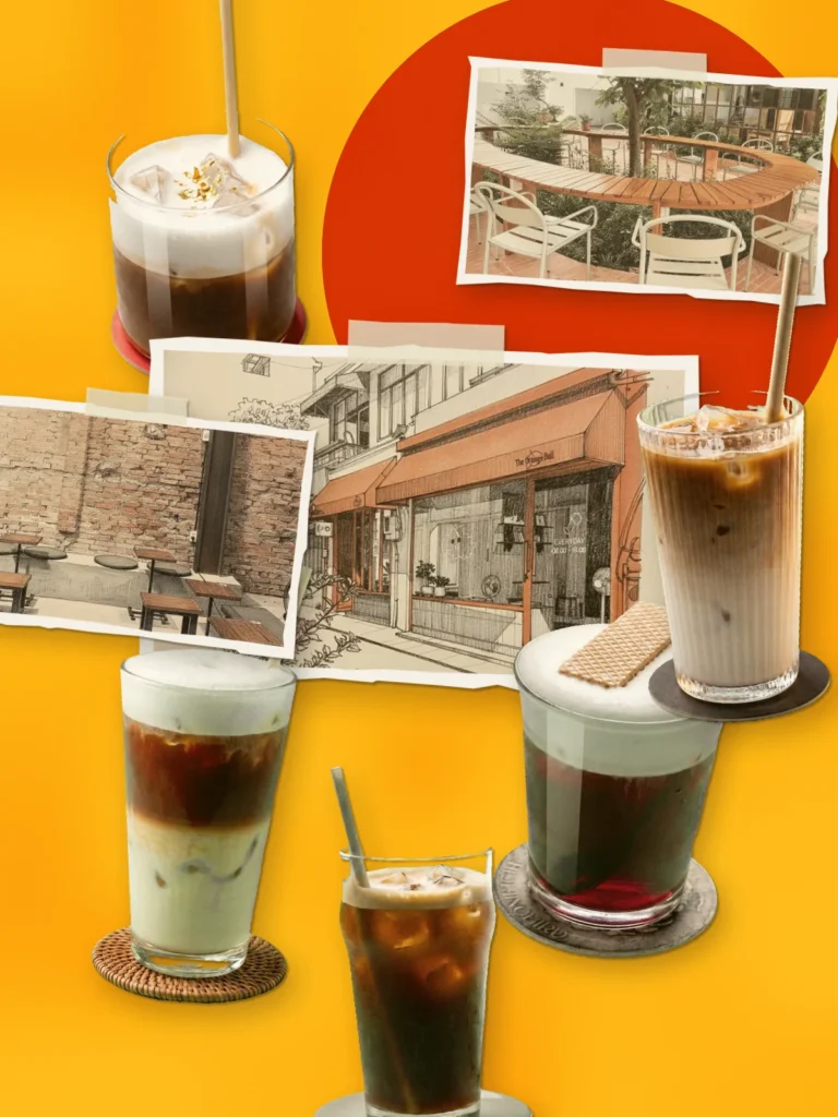Collage of Café Slow, The Hummingbird Café & Roastery, Every Half Coffee Roasters Tu Xuong and more from the PinGuide guide Top Specialty Cafes in Ho Chi Minh City